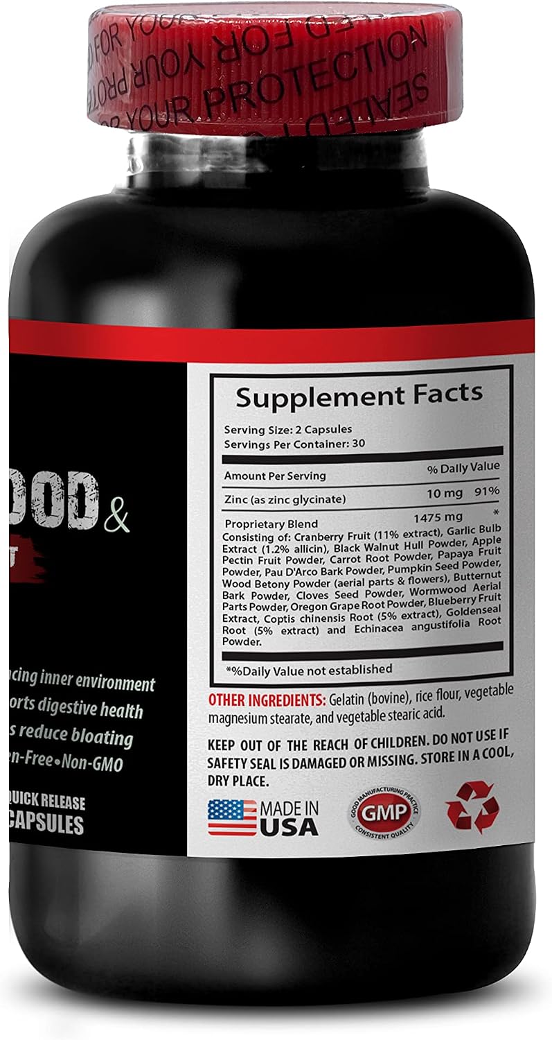 VIP Supplements Black Walnut Wormwood Complex - 1500 mg, 120 Capsules (2 Bottles) - görsel 4