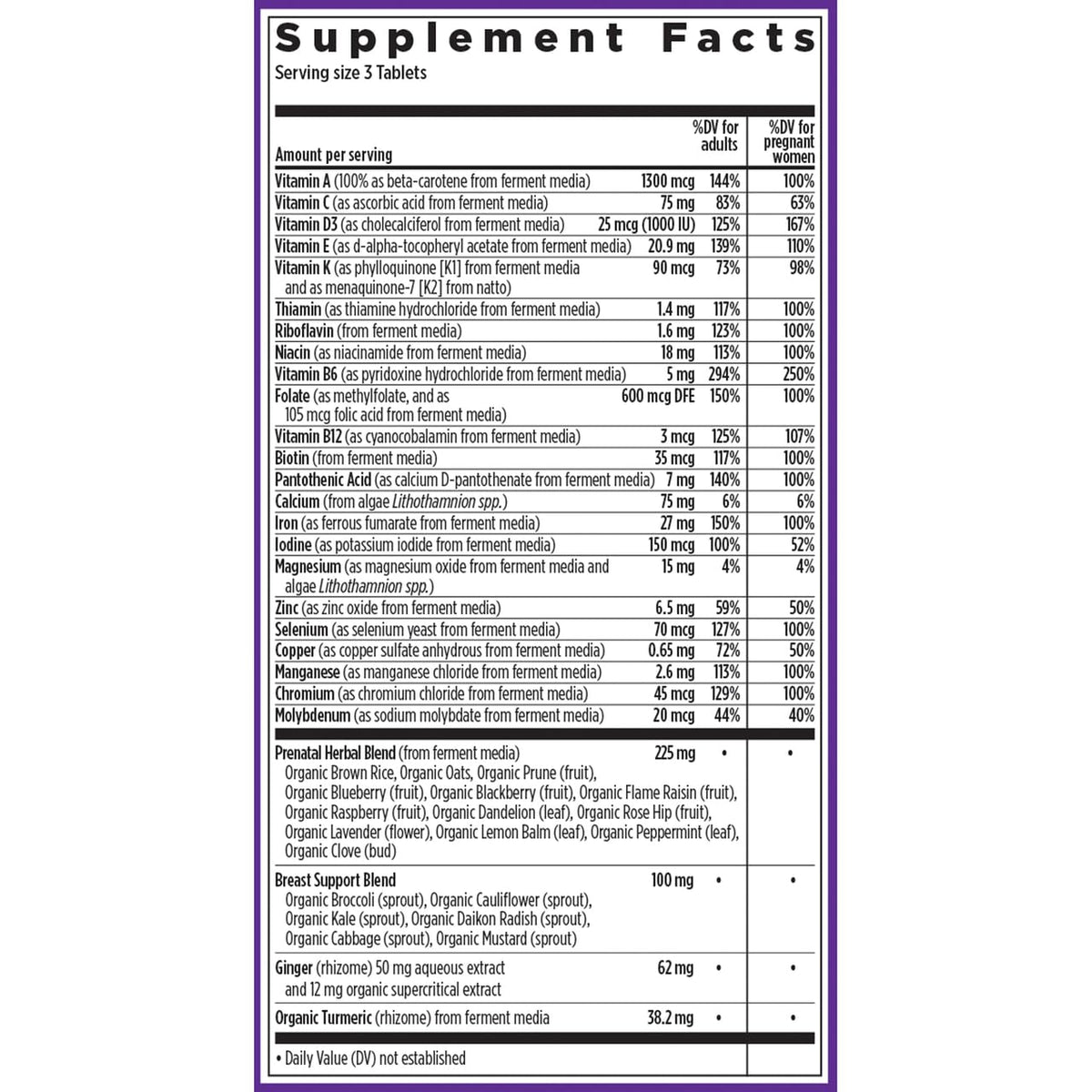 Perfect Prenatal Multivitamin - 96 Tablets - görsel 3