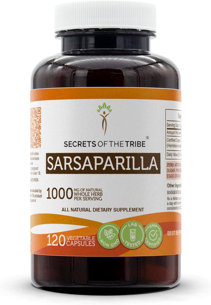 Secrets of the Tribe Organic Sarsaparilla 1000 mg Vegetable Capsules