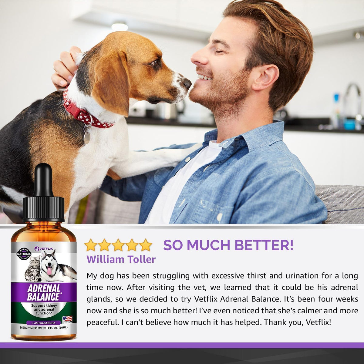 Adrenal Support Liquid Supplement for Dogs, Cats, Puppies and Kittens, 60 ml - görsel 9