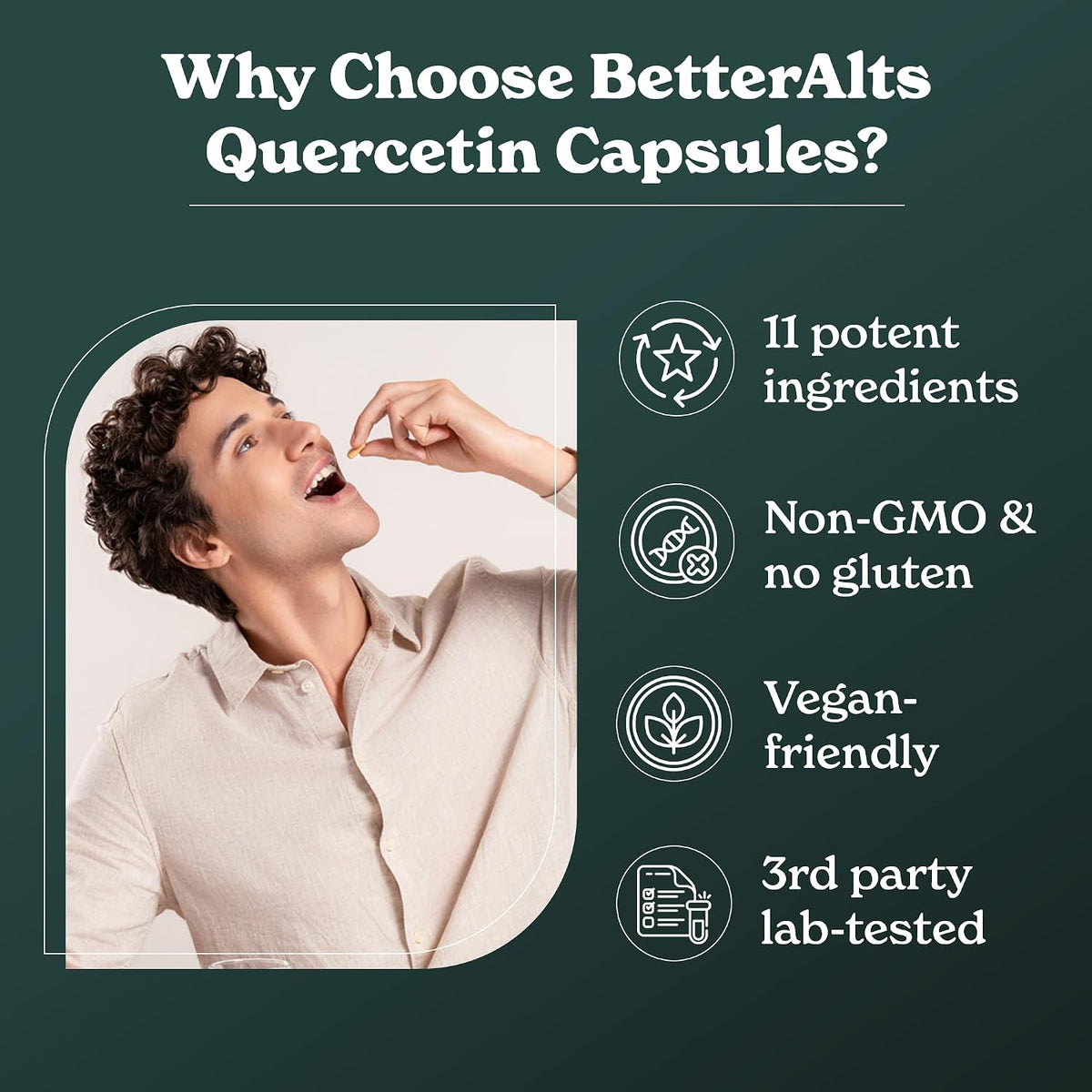 Better Alt Quercetin Capsules - 100mg Quercetin with Elderberry, Ashwagandha & 11 Potent Ingredients - görsel 4