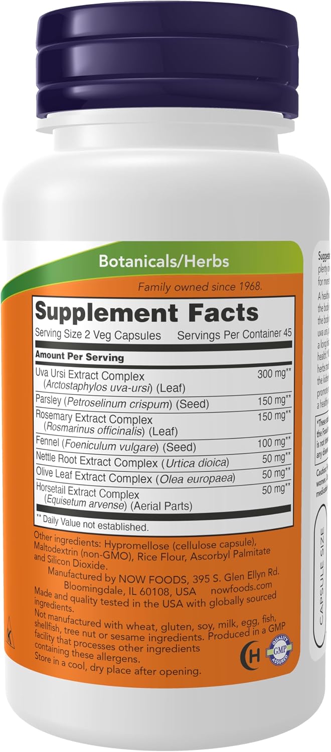 NOW Supplements, Kidney Cleanse with Uva Ursi, Parsley Seed, Fennel, and Horsetail, 90 Veg Capsules - görsel 2