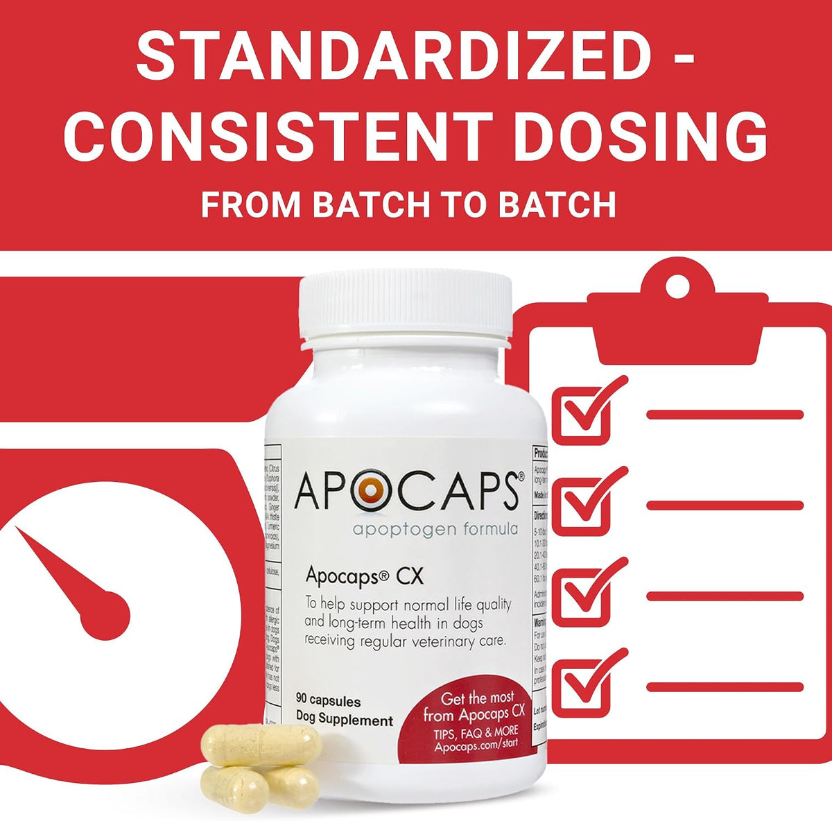 Apocaps CX Vet-Formulated Apoptogen Formula for Dogs - Milk Thistle, Turmeric, Apigenin & Luteolin - Formulated to Help Maintain Normal Cell Renewal, Immune & Liver Health - Senior Dogs - 90 Capsules - görsel 7