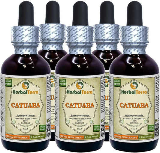 Catuaba (Erythroxylum Catuaba) Tincture, Dried Bark Liquid Extract - 5x60 ml (5x2 fl oz)