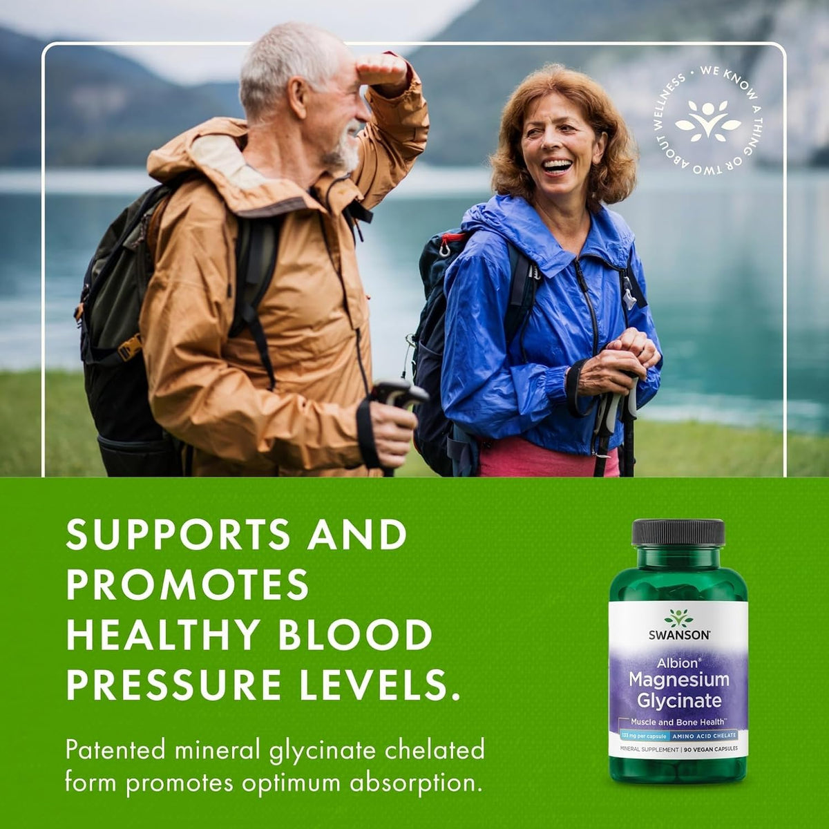 Swanson Albion Magnesium Glycinate - Chelated Magnesium Supplement - 90 Capsules (3 Pack) - görsel 5