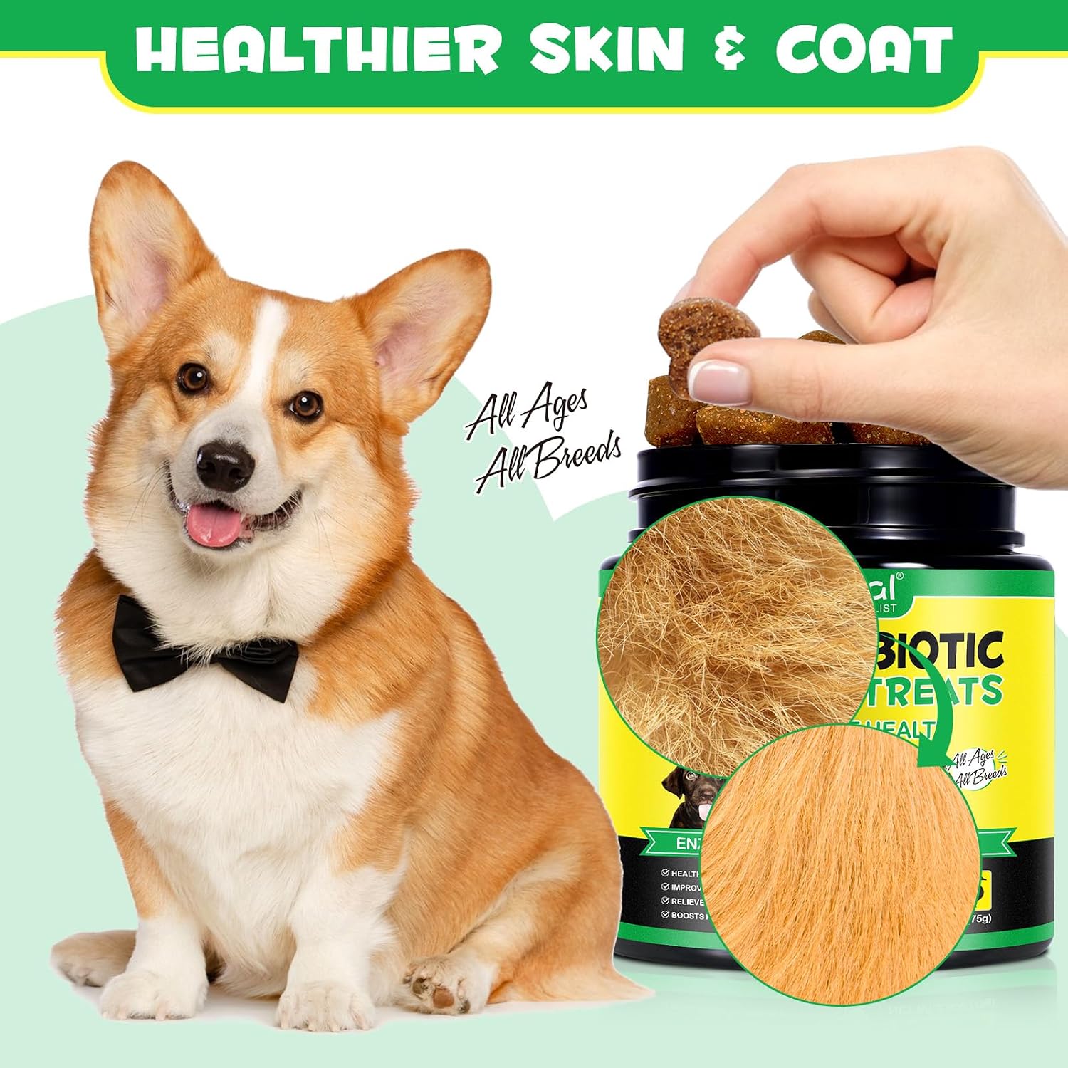 Probiotics for Dogs - Duck-Flavoured Chews with Digestive Enzymes (30 Count) - görsel 4