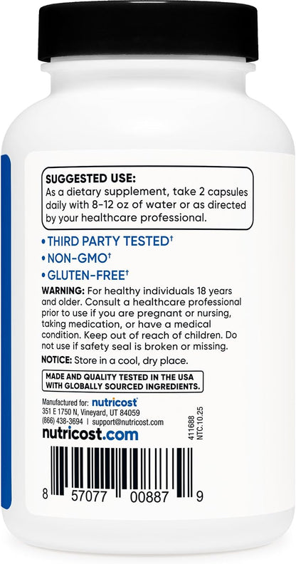 Nutricost HMB (Beta-Hydroxy Beta-Methylbutyrate) 1000mg, 120 Capsules