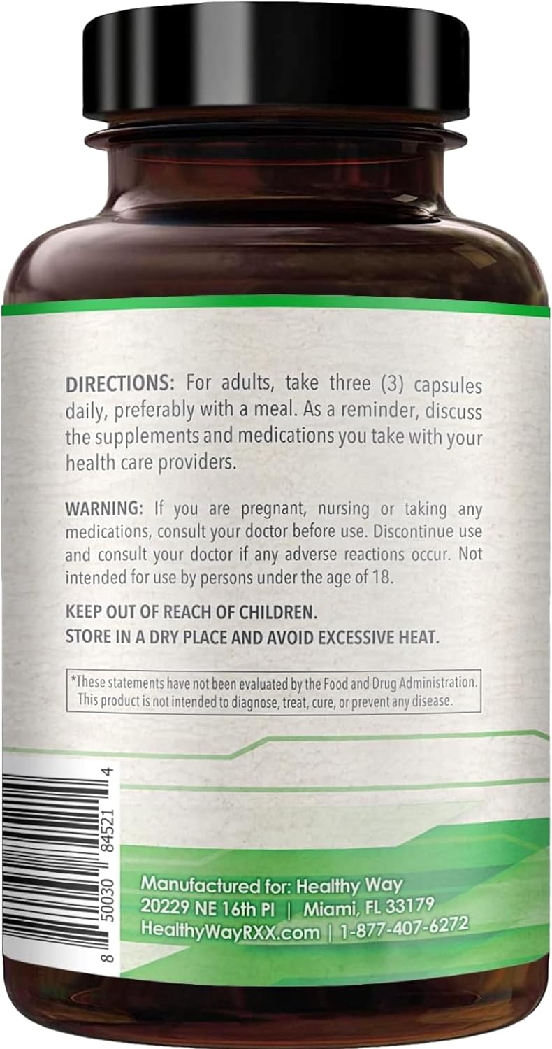HealthyWayRx SAM-e 1500mg Capsules – High Strength S-Adenosyl-L-Methionine for Joint, Brain and Mood Support – Non-GMO, High Absorption (90 Capsules) - görsel 8