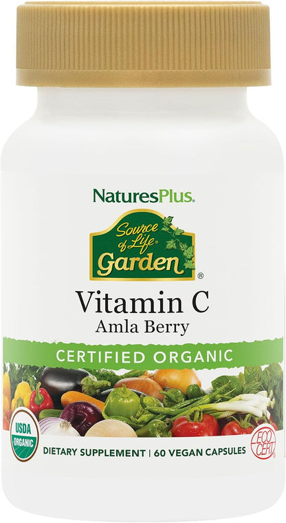 Nature's Plus Source of Life Garden Vitamin C 500 mg, 60 Capsules
