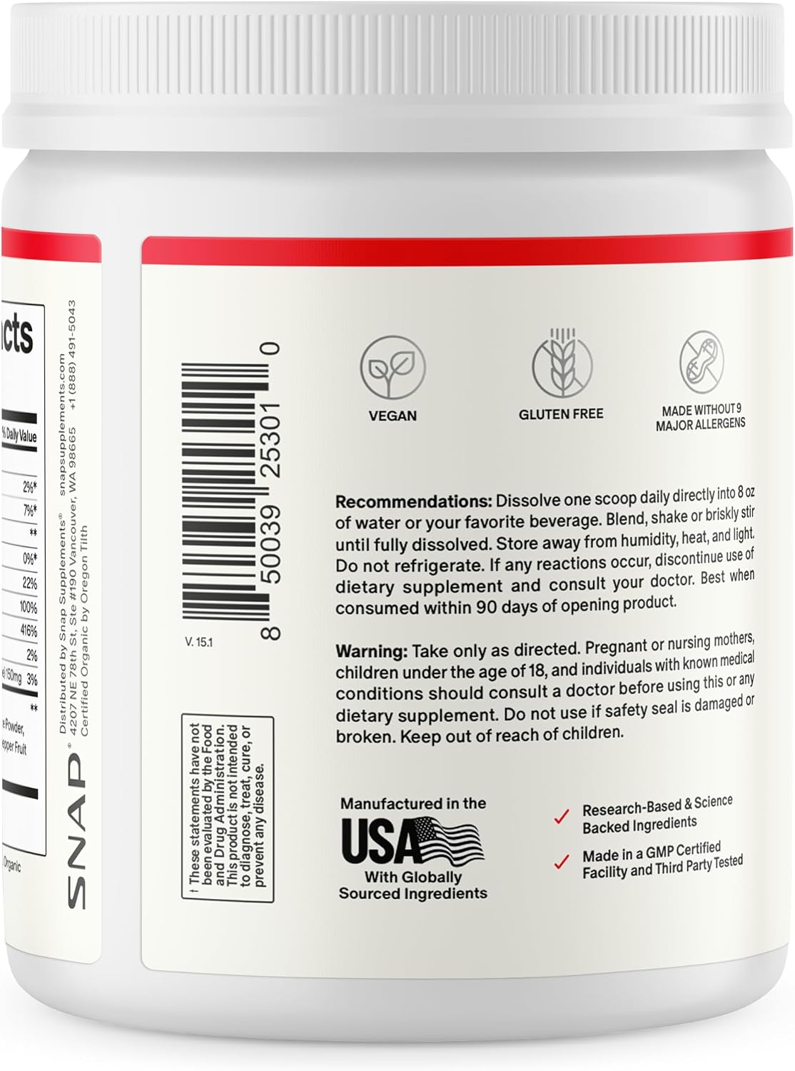 Snap Supplements Organic Beetroot Powder Nitric Oxide Supplement with Pomegranate & Red Spinach, Mixed Berry, 30 Servings - görsel 9