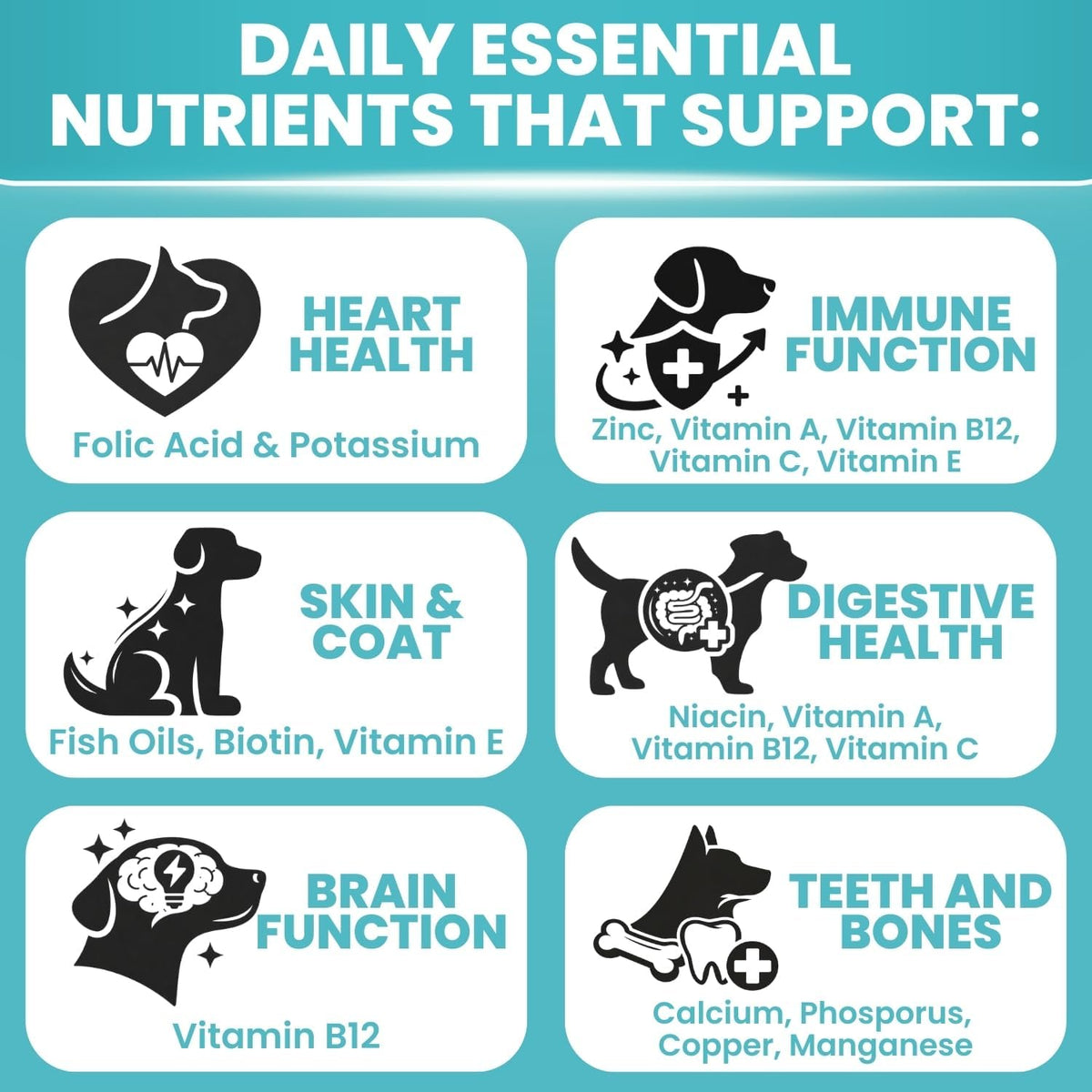 TRATEZ Multivitamin for Dogs - 25-in-1 Daily Soft Chews with Essential Vitamins & Minerals - Immune, Skin, Joint, Heart & Digestive Support - 60 Chews - görsel 3