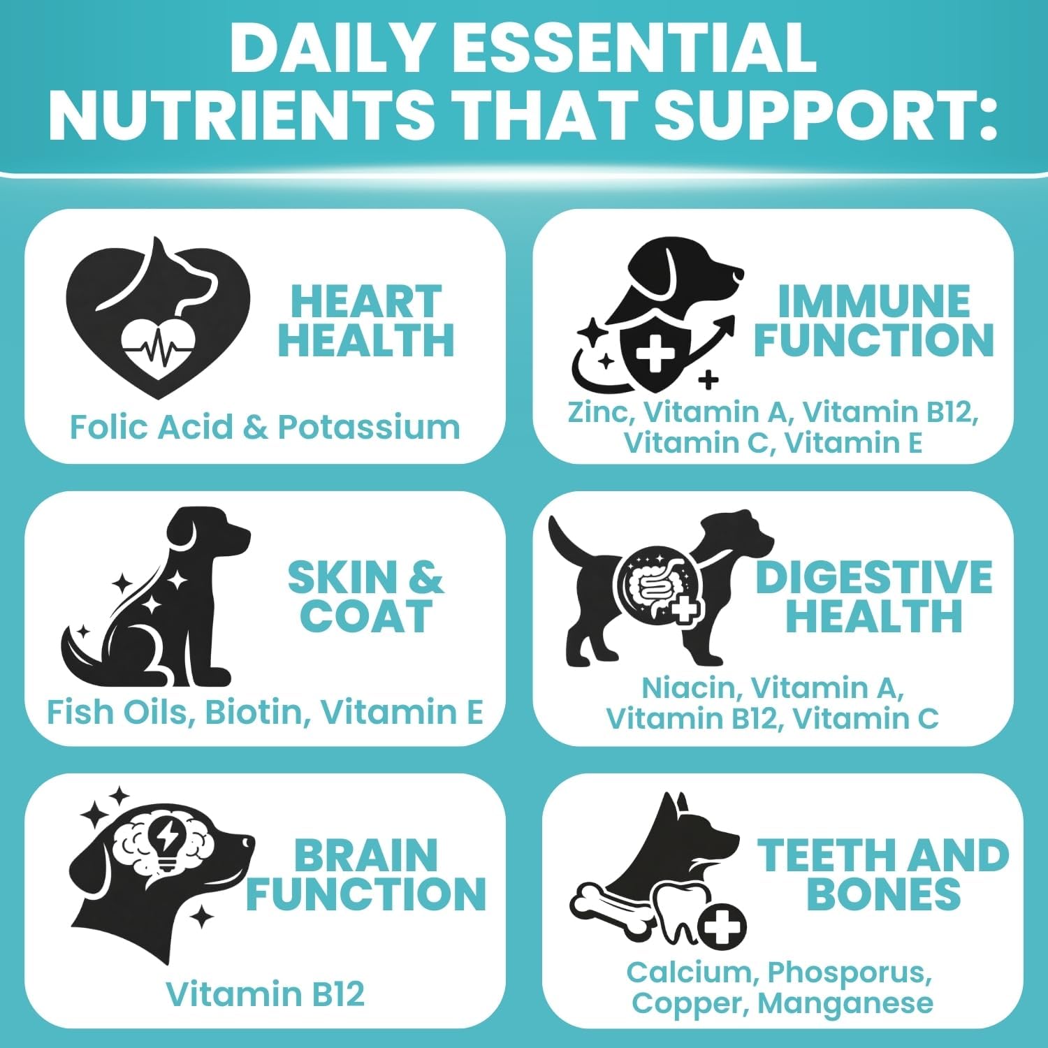 TRATEZ Multivitamin for Dogs - 25-in-1 Daily Soft Chews with Essential Vitamins & Minerals - Immune, Skin, Joint, Heart & Digestive Support - 60 Chews - görsel 3