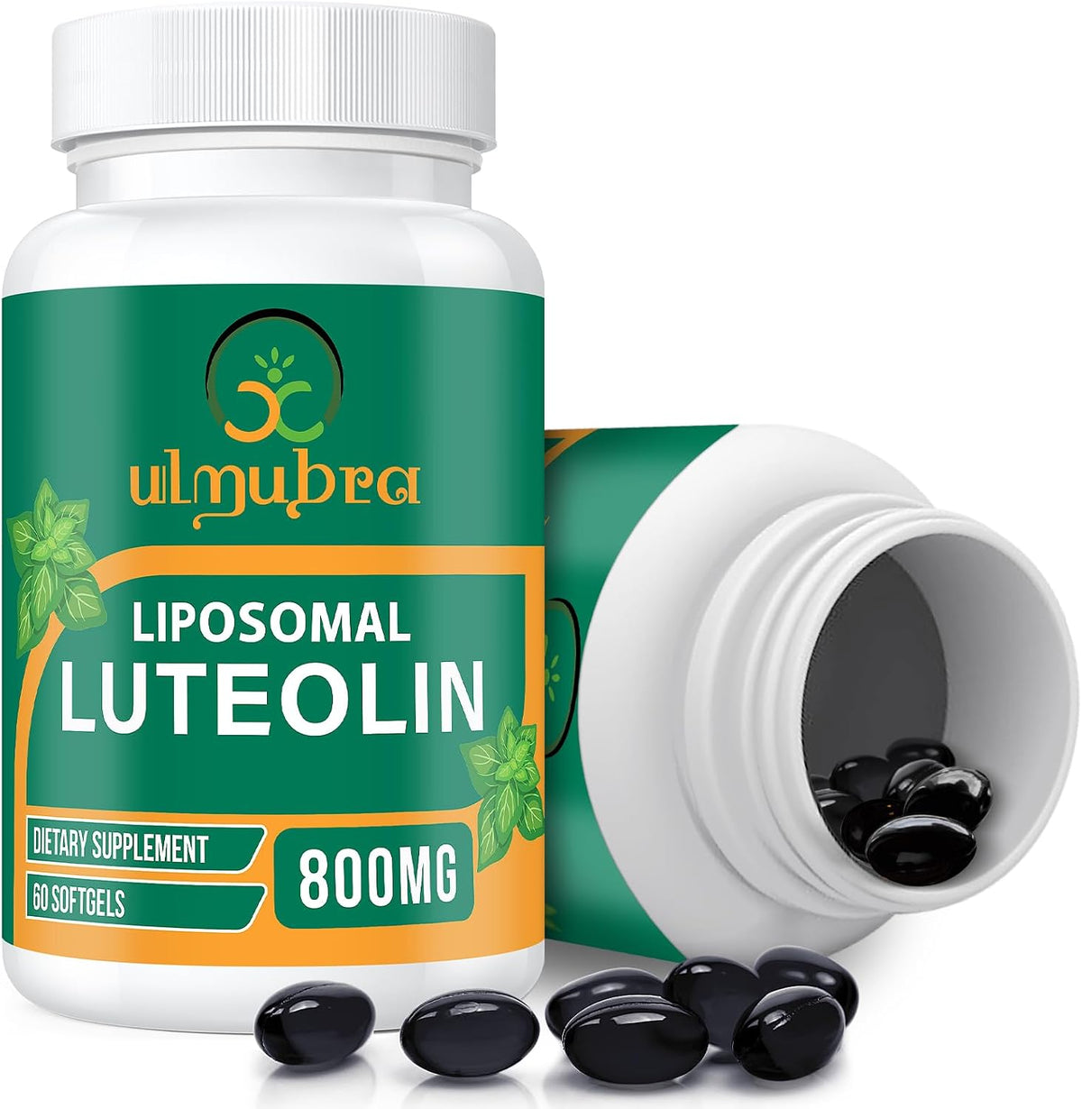 Ulmubra 800 MG Liposomal Luteolin Food Supplement - Enhanced Absorption, Premium Antioxidant for Brain & Overall Wellbeing, 60 Softgels - 30-Day Supply - görsel 1