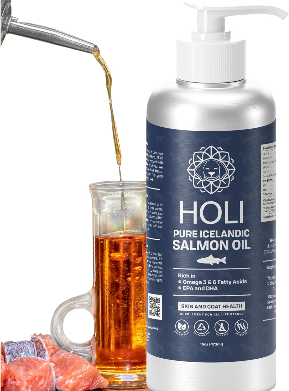 HOLI Salmon Oil for Dogs and Cats Skin & Coat | Icelandic Fish Oil | Omega 3 EPA + DHA Liquid Supplement - görsel 8