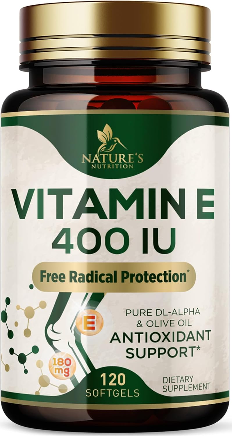 Vitamin E 180mg Per Serving - dl-Alpha Tocopherol Supplement for Skin and Immune Support - 60 Soft gel capsules - görsel 10