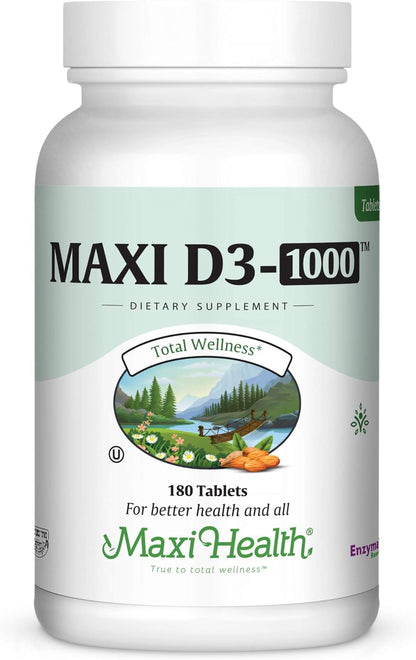 Maxi Health Vitamin D3 1000 IU Supplement, 180 Tablets