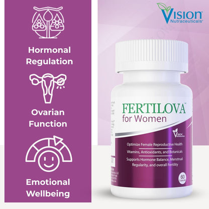Fertilova – Women's Fertility Support Supplement | For Hormonal Balance and Menstrual Regularity | 60 Vegan Capsules (2-Month Supply)