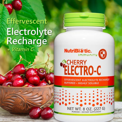 NutriBiotic Cherry Electro-C Vitamin C & Electrolyte Powder, 227 g