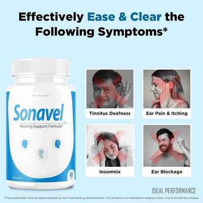 IDEAL PERFORMANCE Sonavel Hearing Support Multivitamin & Mineral Food Supplement – 3 Pack (180 Capsules)
