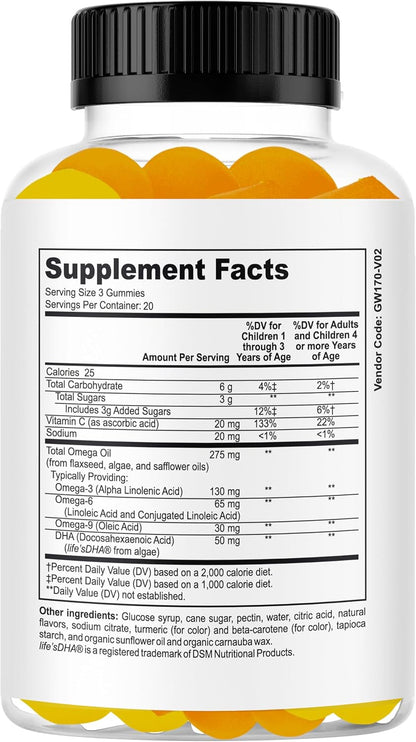 Superkids Kids Focus Gummies with Omega-3 DHA – 60 Gummies