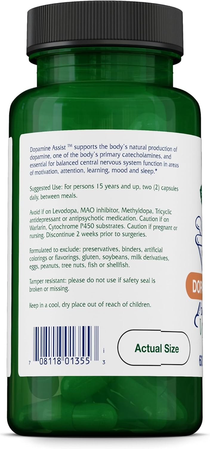 Vitanica Dopamine Assist - Neurotransmitter Support Supplement - 60 Capsules - görsel 3