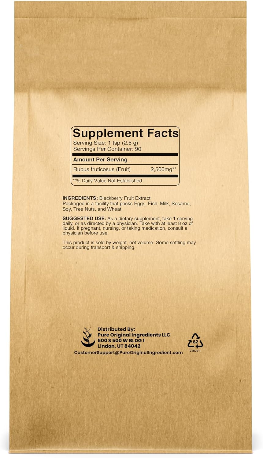 Pure Original Ingredients Blackberry Fruit Extract (227 g), 4:1 Powder - görsel 2