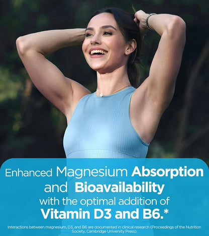 Quadruple Magnesium Complex – 400mg Elemental Magnesium (Glycinate, L-Threonate, Citrate & Malate) with Vitamin D3 & B6 – Supports Normal Muscle & Nerve Function – Non-GM, 60 Vegan Capsules
