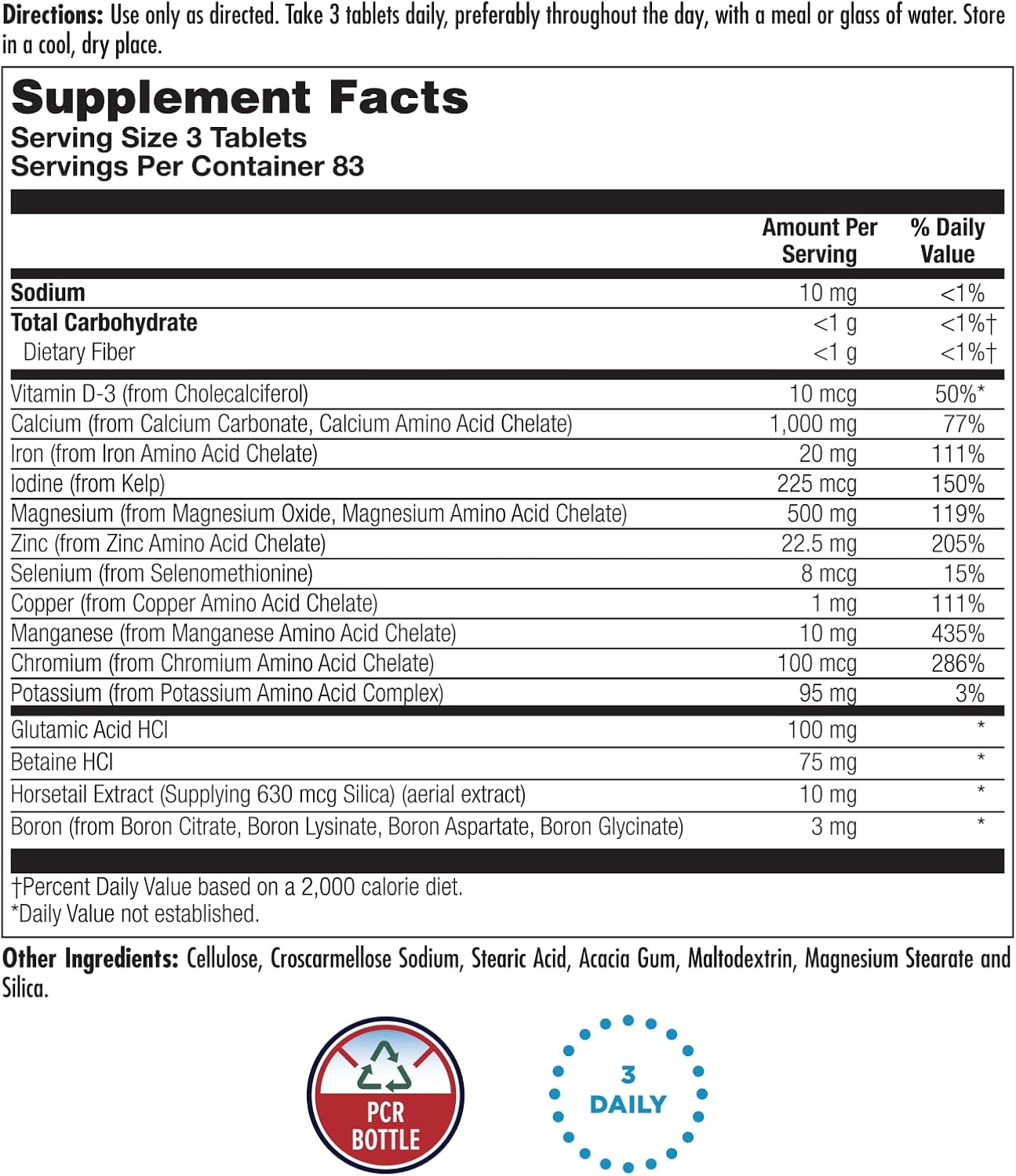 KAL Amino Max, Amino Acids & Multi-Mineral Complex with Chelated Minerals, 250 Tablets - görsel 2