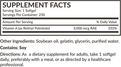 Futurebiotics Vitamin A 10,000 IU - Non-GMO, 250 Softgels