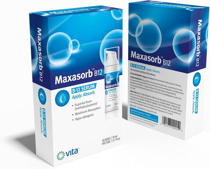 Vita Sciences Maxasorb B12 Vitamin B-12 Cream 1000 mcg - Topical Methylcobalamin for Energy & Skin Health - Pack of 3