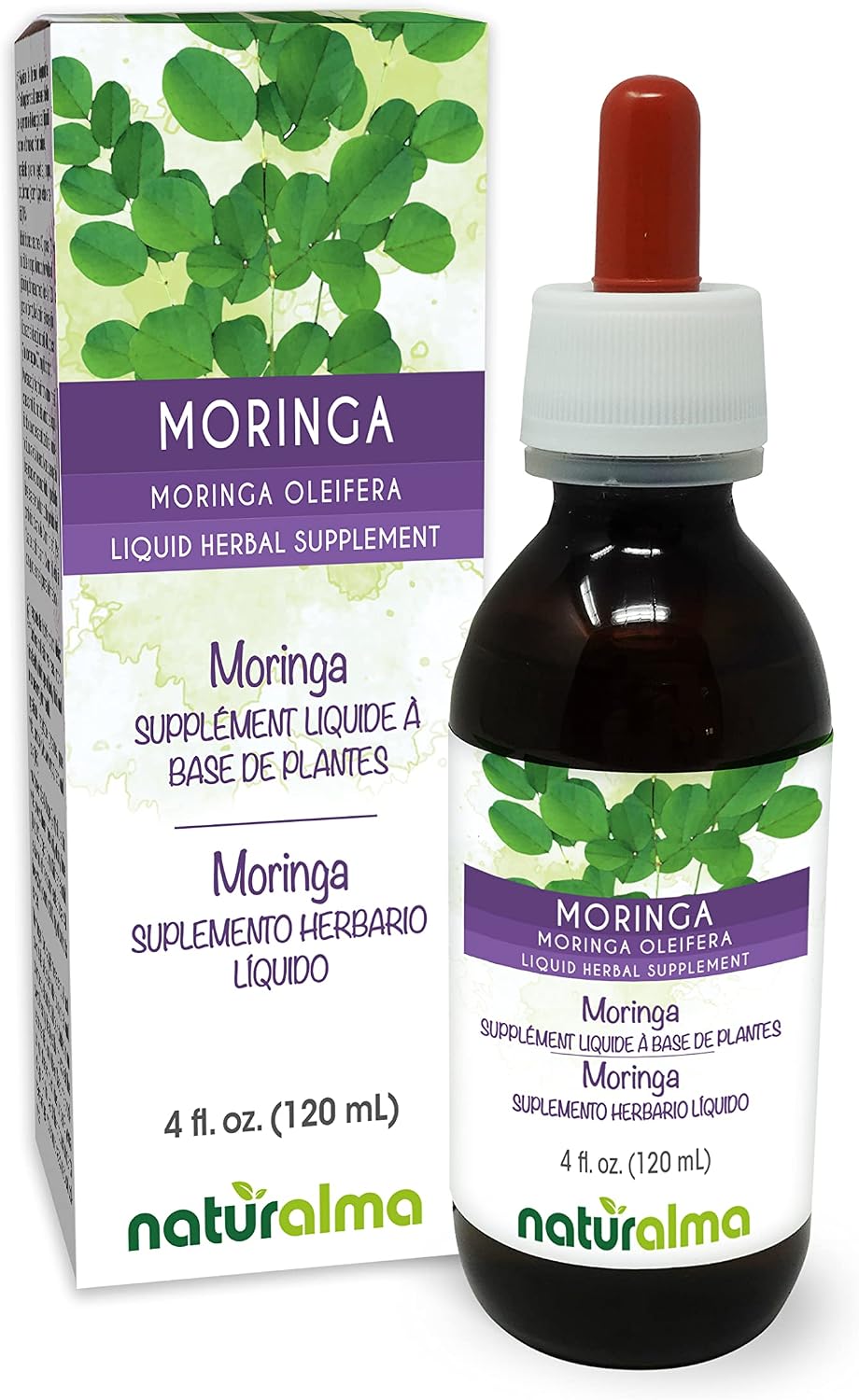 Naturalma Moringa (Moringa oleifera or Moringa Aptera) Leaf Alcohol-Free Tincture - 120 ml Liquid Extract in Drops - Herbal Supplement - Vegan - görsel 1
