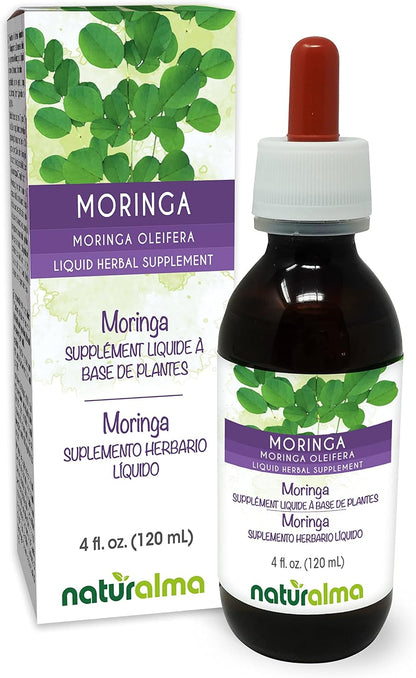 Naturalma Moringa (Moringa oleifera or Moringa Aptera) Leaf Alcohol-Free Tincture - 120 ml Liquid Extract in Drops - Herbal Supplement - Vegan