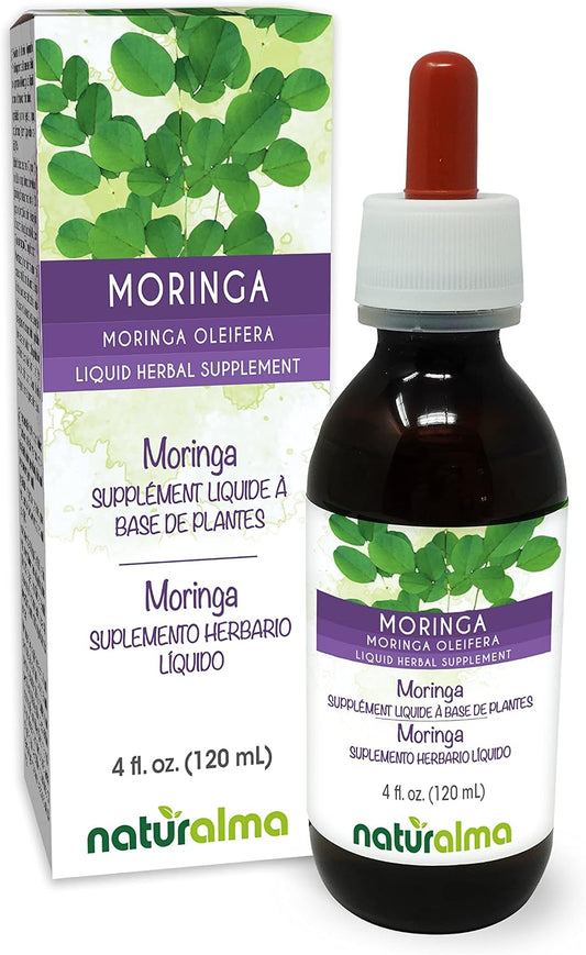 Naturalma Moringa (Moringa oleifera or Moringa Aptera) Leaf Alcohol-Free Tincture - 120 ml Liquid Extract in Drops - Herbal Supplement - Vegan