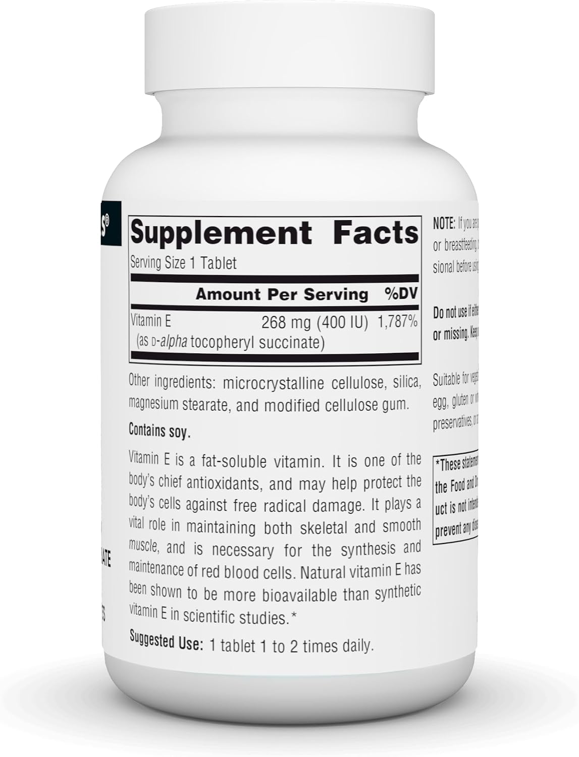 Source Naturals Vitamin E, 400 IU Fat-Soluble Antioxidant - 100 Tablets - görsel 2