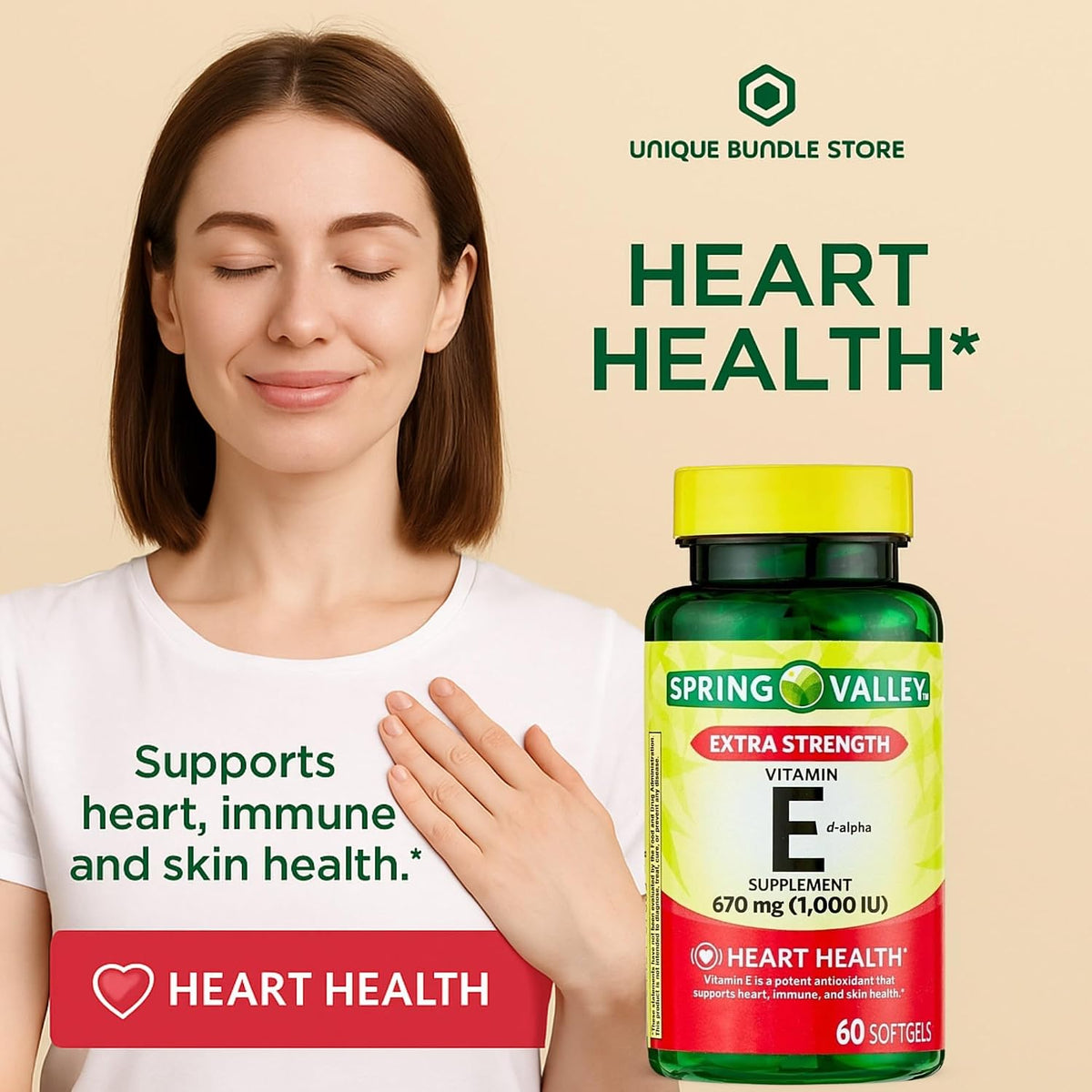 Vitamin E 670mg (1,000 IU) Extra Strength – 60 Softgels, Natural d-Alpha Vitamin E Supplement, Daily Vitamin E 1000 IU for Wellness (Pack of 3) - görsel 2