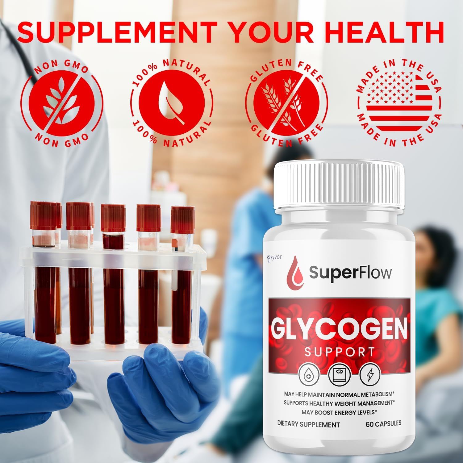 Super Flow Glycogen Support, Official SuperFlow Advanced Formula Glyco Optimiser Capsules, All Natural Super Flow Glycogen Capsules, Daily Food Supplement to Support Healthy Balance (60 Capsules) - görsel 6