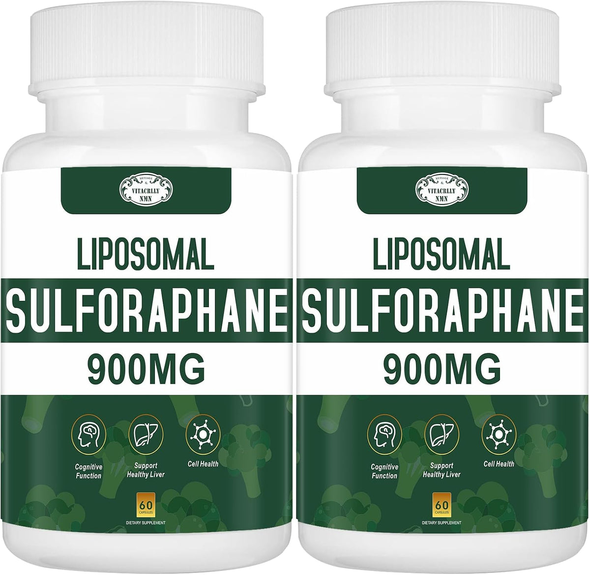 900MG Liposomal Sulforaphane Supplement Broccoli Extract – Liver Support, Antioxidant, Digestion, Cellular Health – 120 Capsules - görsel 1