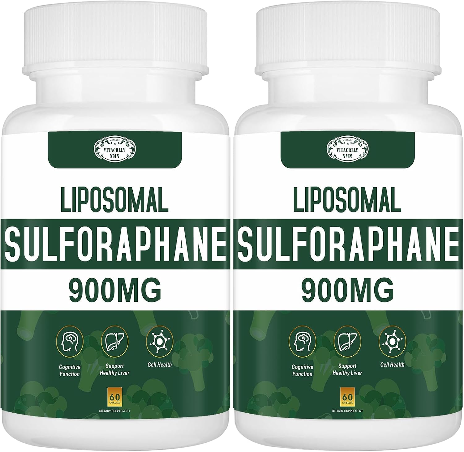 900MG Liposomal Sulforaphane Supplement Broccoli Extract – Liver Support, Antioxidant, Digestion, Cellular Health – 120 Capsules - görsel 1