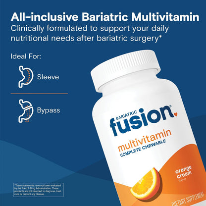 Bariatric Fusion Orange Cream Flavoured Complete Chewable Bariatric Multivitamin with Iron - 120 Tablets