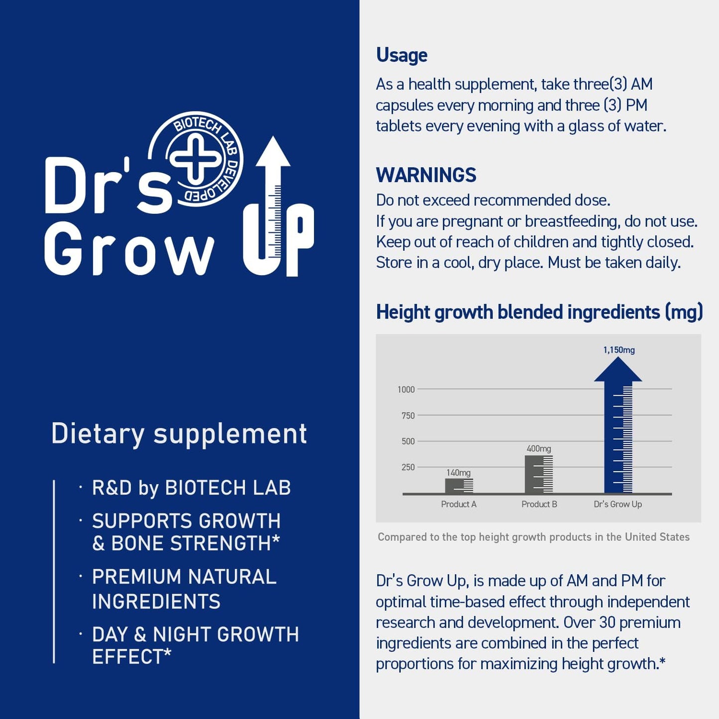 BONE SCIENCE Dr’s Grow UP AM & PM Bone and Growth for Kids and Teens, Day and Night System - görsel 4