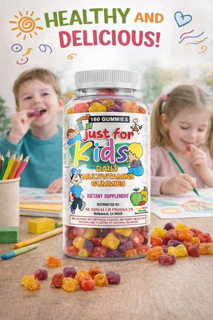 Nutrisalud Products Kids Multivitamin Gummies – 160 Count, Natural Fruit Flavours with Vitamins C, D, B6, B12 & Zinc