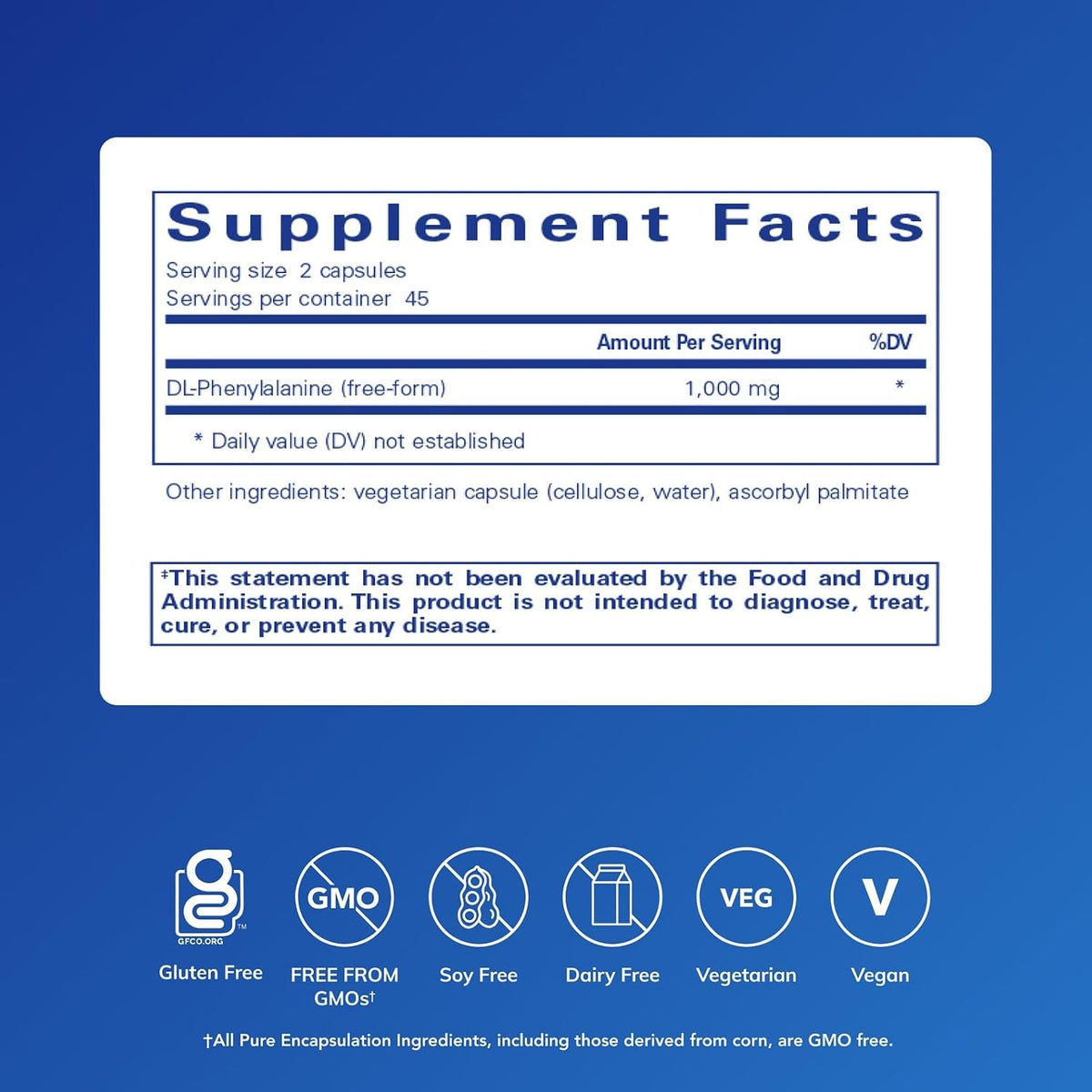 Pure Encapsulations DL-Phenylalanine | Amino Acid Supplement for Memory, Focus, Joints, and Cognitive Support | 90 Capsules - görsel 2