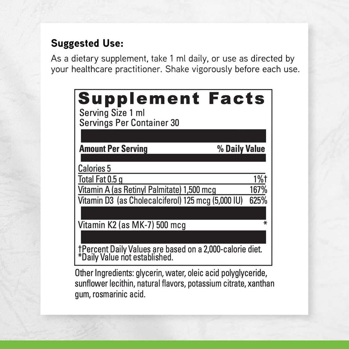 DAVINCI Labs Liposomal ADK - Liquid Food Supplement with Vitamins A, D3 and K2 - 30 ml - görsel 6