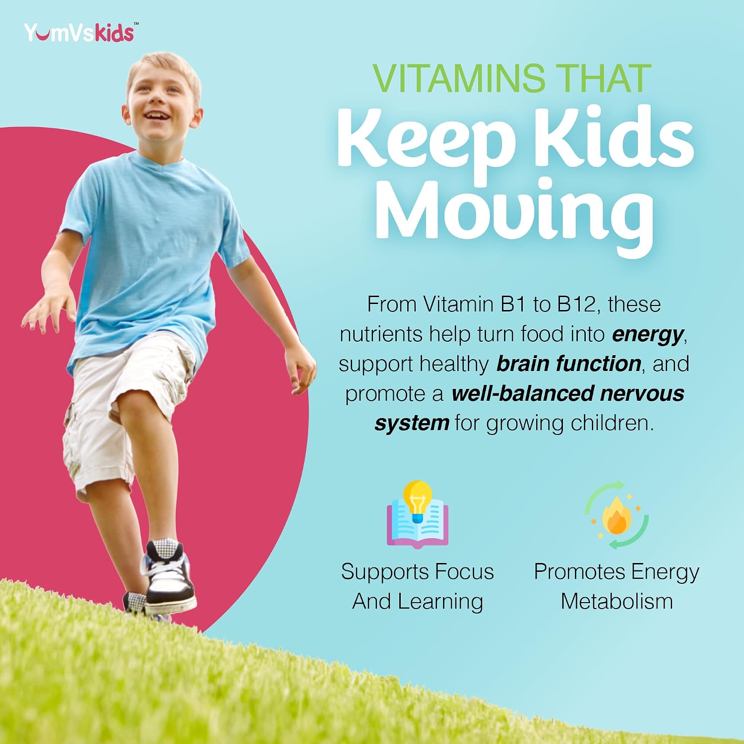 YUM-V'S Children's Multivitamin with Iron – Chewable Multivitamin for Toddlers Aged 2+ – Kosher, Halal, Gluten-free – 120 Chewables (Pack of 2) - görsel 5