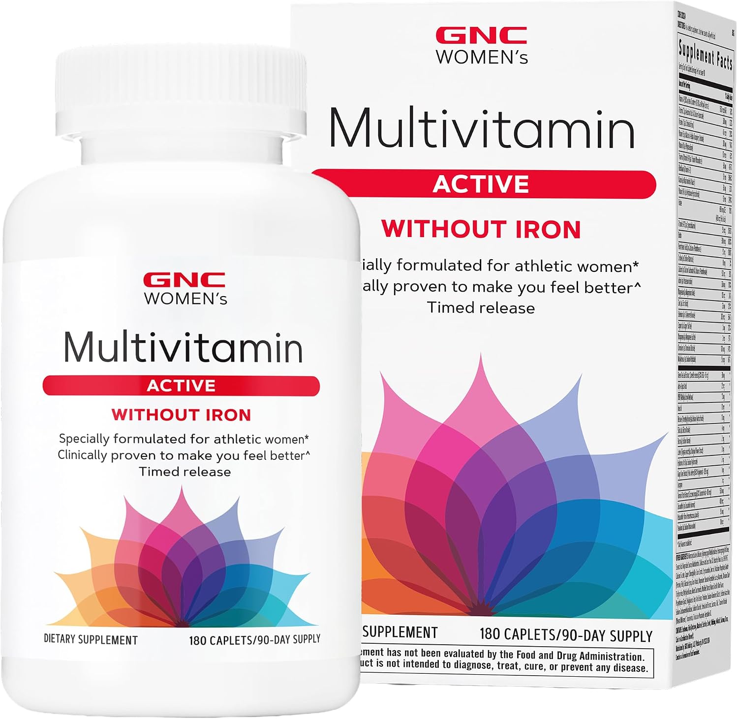 GNC Women's Multivitamin Active Without Iron, 180 Caplets - görsel 1