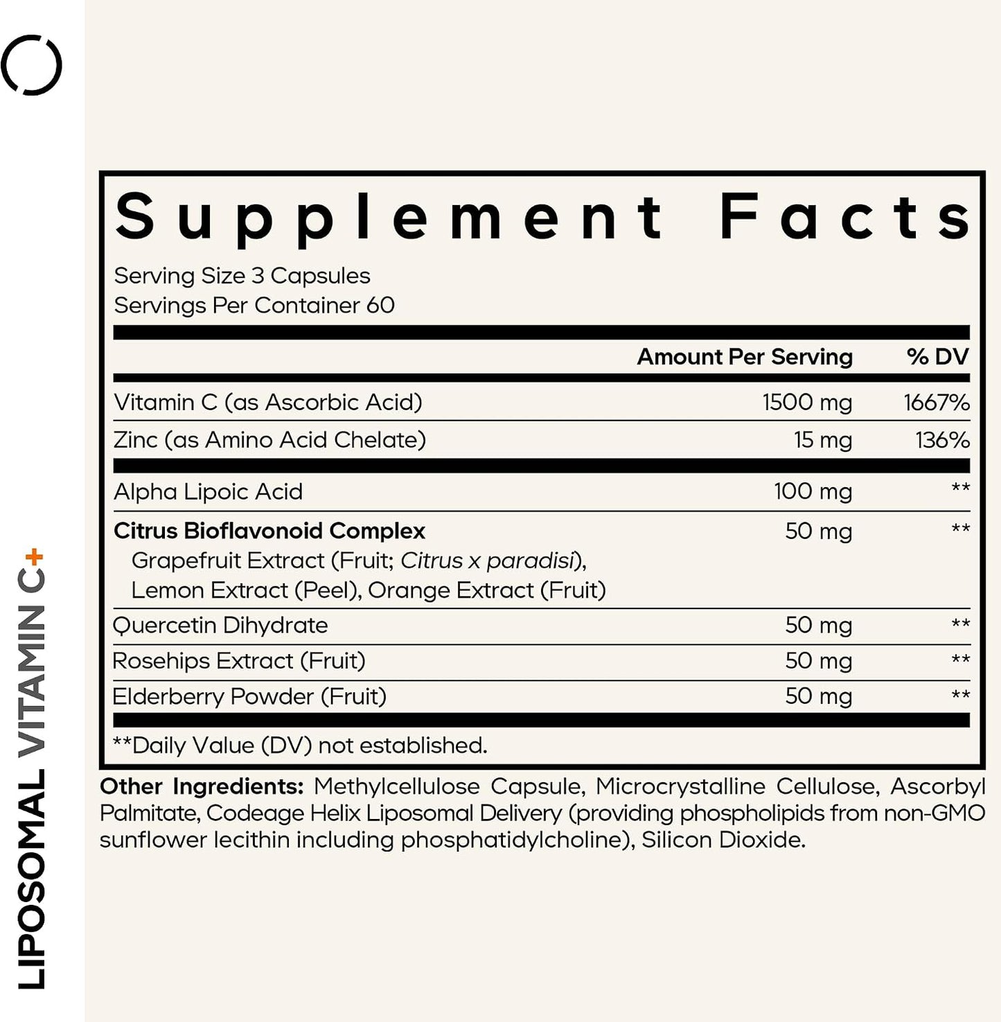 Codeage Liposomal Vitamin C 1500mg with Zinc, Elderberry, Citrus Bioflavonoids, Quercetin & Rose Hips – Vegan Supplement, Non-GMO, Pack of 2 - görsel 2
