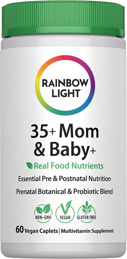 Rainbow Light 35+ Mum & Baby + Multivitamin – Antenatal and Postnatal Nutrition with Real Food Nutrients, 60 Tablets