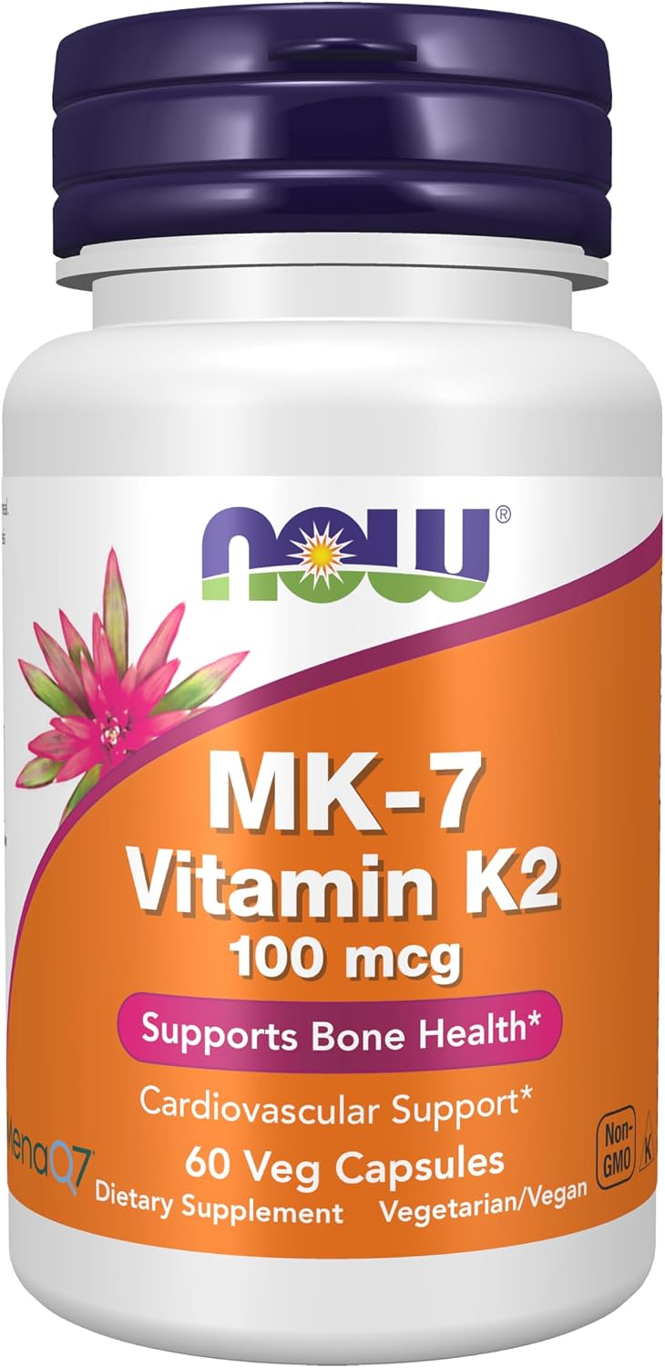 NOW Foods MK-7 Vitamin K-2 100 mcg, 60 Veg Capsules - görsel 1