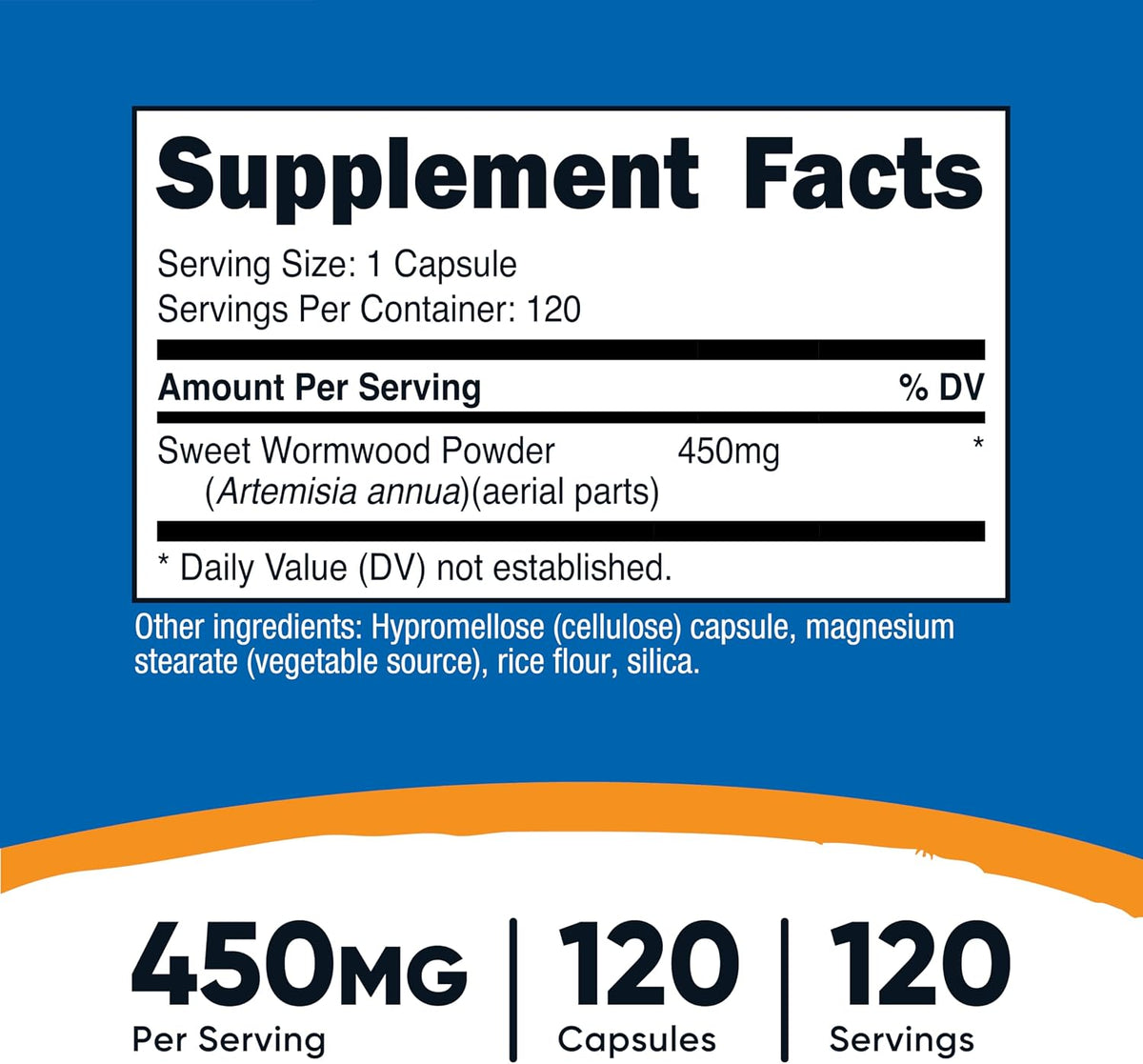 Nutricost Wormwood Capsules 450mg, 120 Vegetarian Capsules - görsel 2