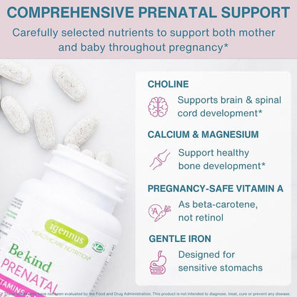 Igennus Methylated Prenatal Multivitamin – Advanced Support with Methylfolate, Choline & Gentle Iron – 60 Tablets (Pack of 6)